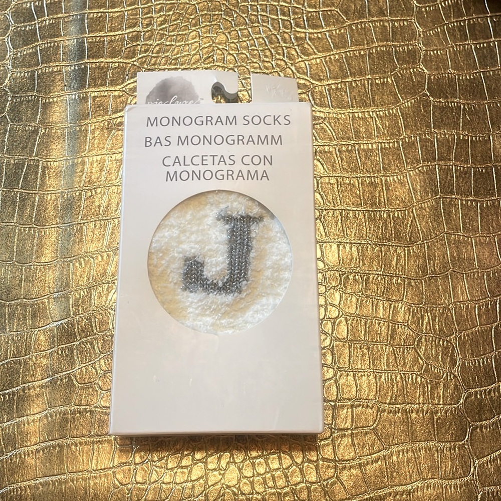 NIB monogram”J” socks